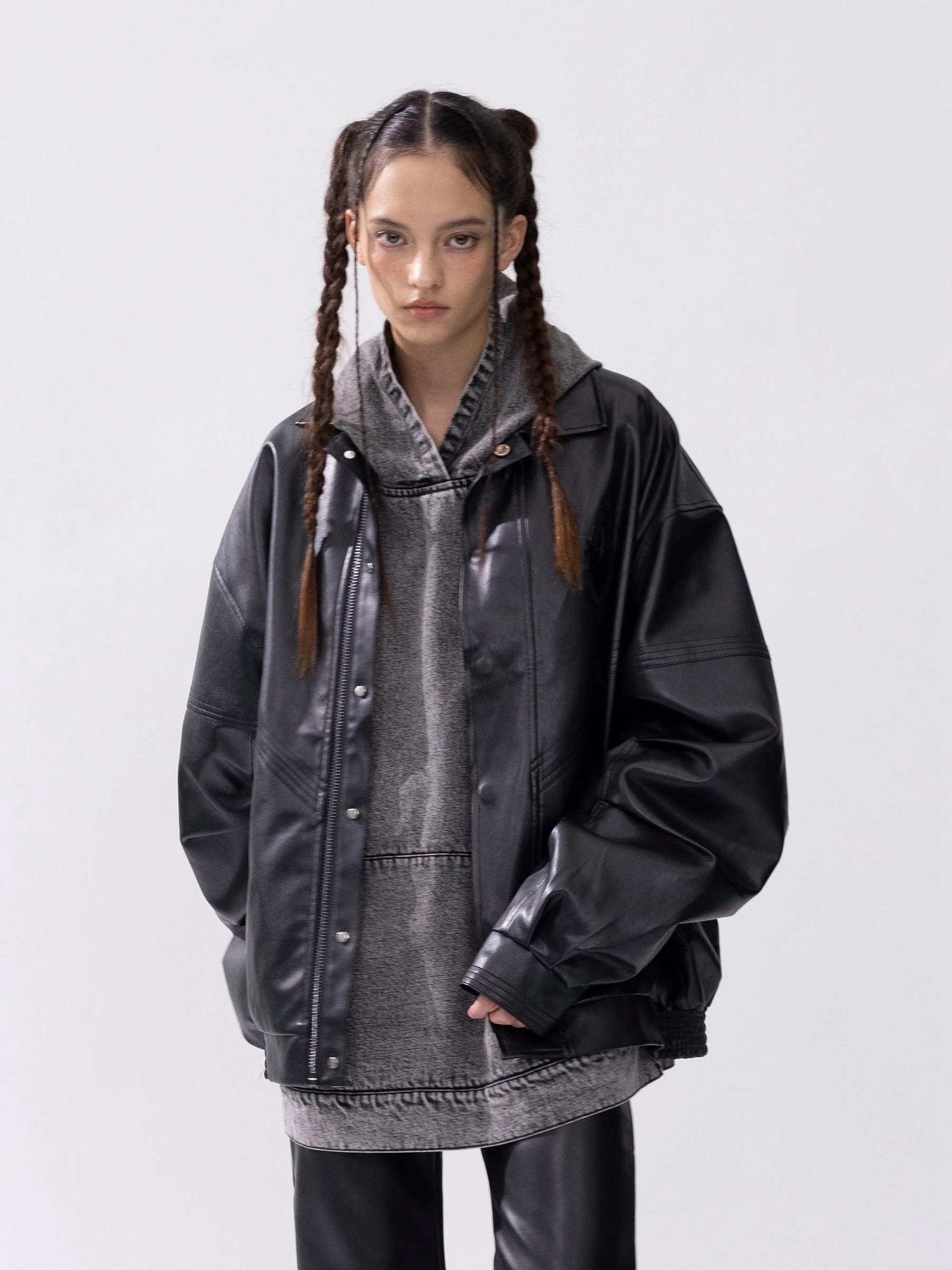 Aelfric Eden Leather Zip Up Jacket - Image 3