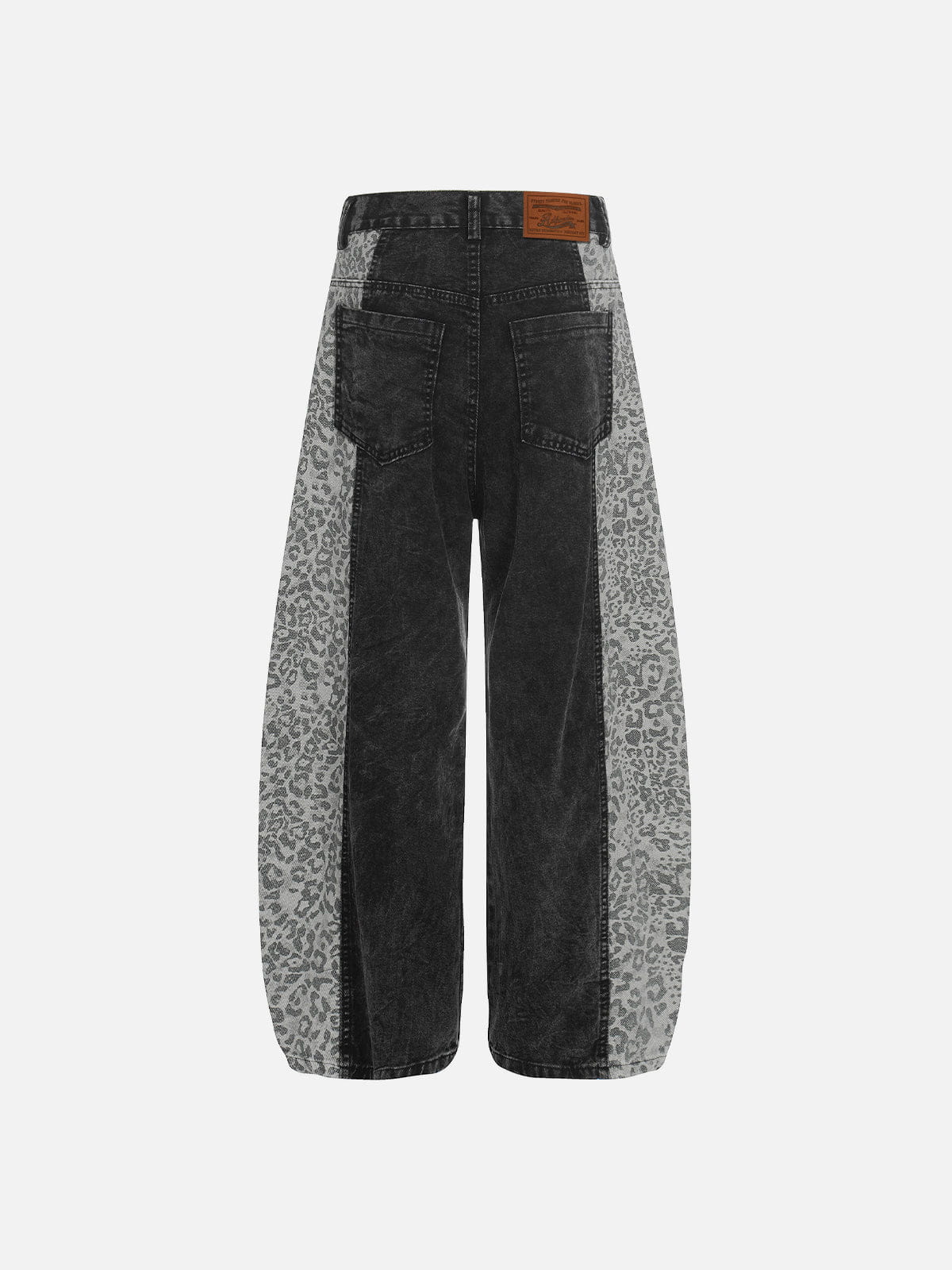 Aelfric Eden Leopard Panel Baggy Barrel Jeans - Image 3