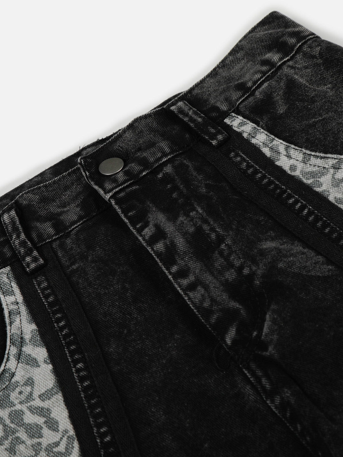 Aelfric Eden Leopard Panel Baggy Barrel Jeans - Image 4