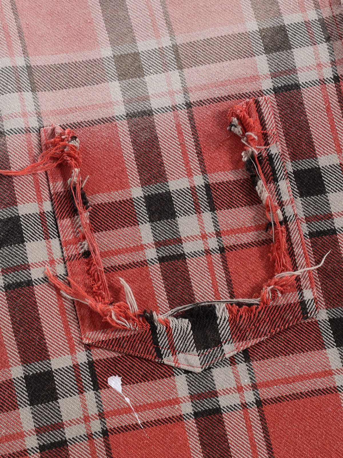 Aelfric Eden Plaid Distressed Long Sleeve Shirt - Image 4