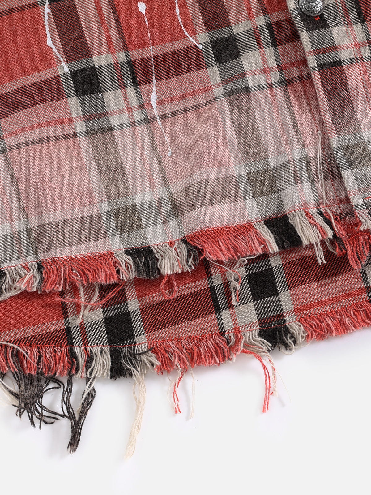 Aelfric Eden Plaid Distressed Long Sleeve Shirt - Image 5