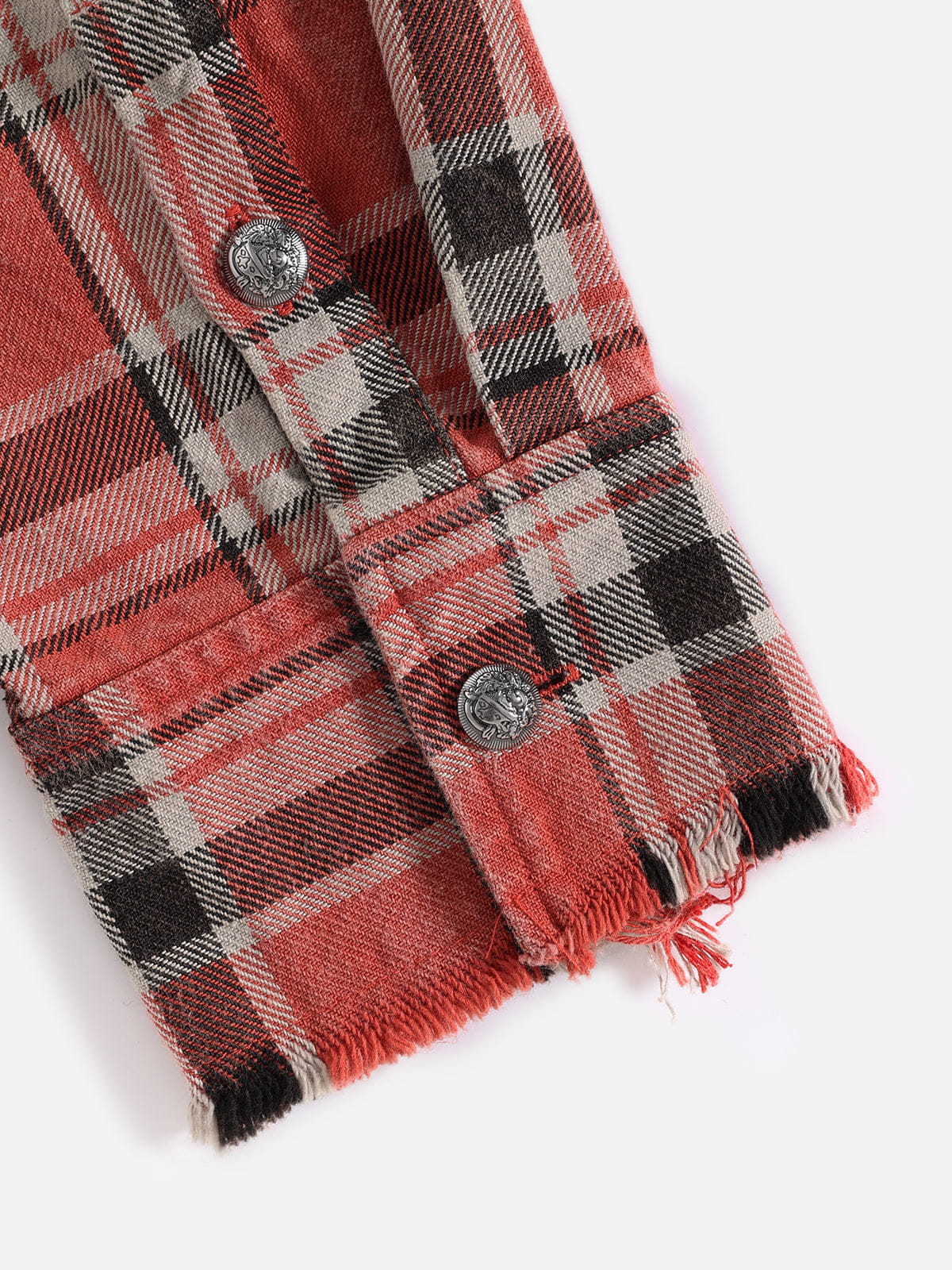 Aelfric Eden Plaid Distressed Long Sleeve Shirt - Image 6